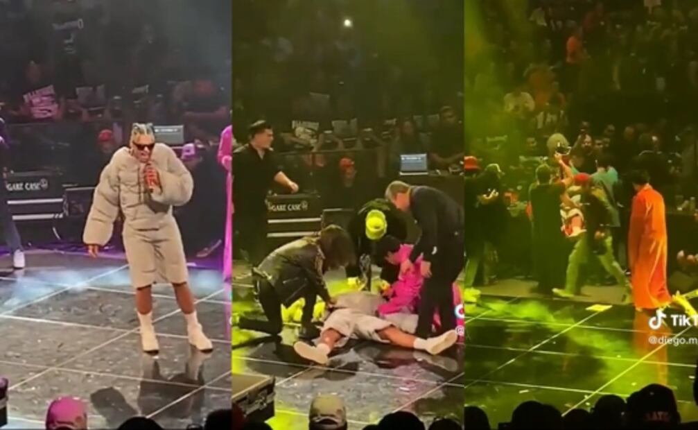 Durante presentación en vivo rapero mexicano se desploma en el escenario: ¿Qué fue lo que pasó? 