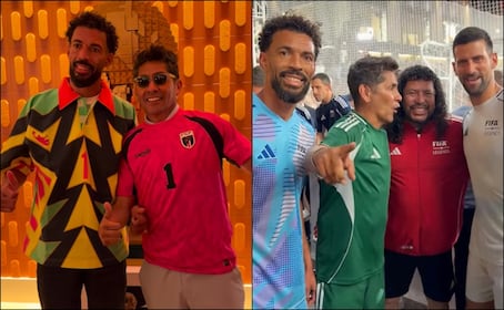 Jorge Campos intercambia playeras con Vozinha; lo calificó como el mejor arquero del Mundial 2026