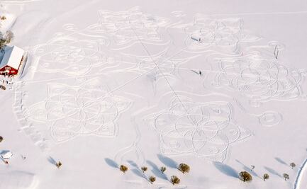 Comunidad finlandesa crea increíble obra de arte efímera en la nieve