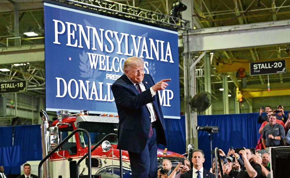 El presidente estadounidense, Donald Trump, ayer en Macungie, Pennsylvania. Foto: Mandel NGAN / AFP