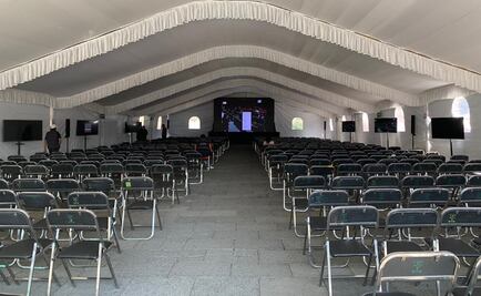 Instalan pantallas para ver foros sobre Guardia Nacional en San Lázaro