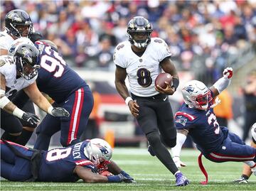 Lamar Jackson selló el triunfo de Baltimore en Nueva Inglaterra