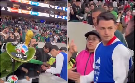 Álvaro Fidalgo vive un momento incómodo en el México vs Portugal; aficionado le arrebata un plumón