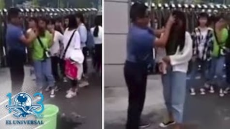 Con una toalla mojada, profesor desmaquilla a estudiantes en escuela de China