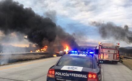 Cierran carretera Matehuala-Saltillo por explosión de una pipa