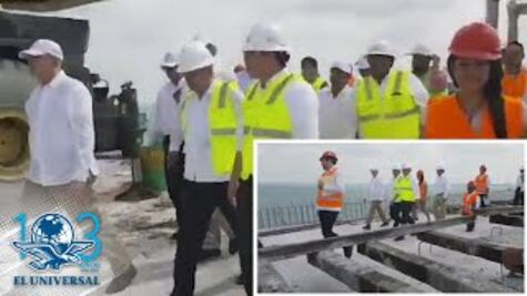 AMLO supervisa construcción del Puente de la Unidad en Campeche