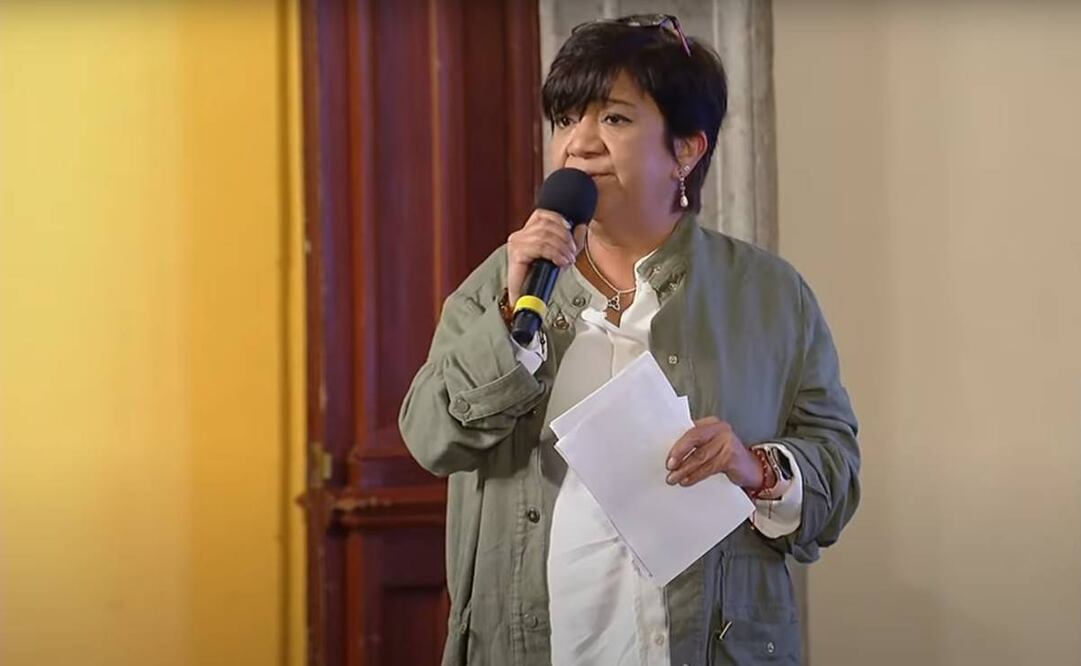 Edna Elena Vega Rangel en la conferencia mañanera de Claudia Sheinbaum del 11 de noviembre, desde Palacio Nacional. Foto: Captura
