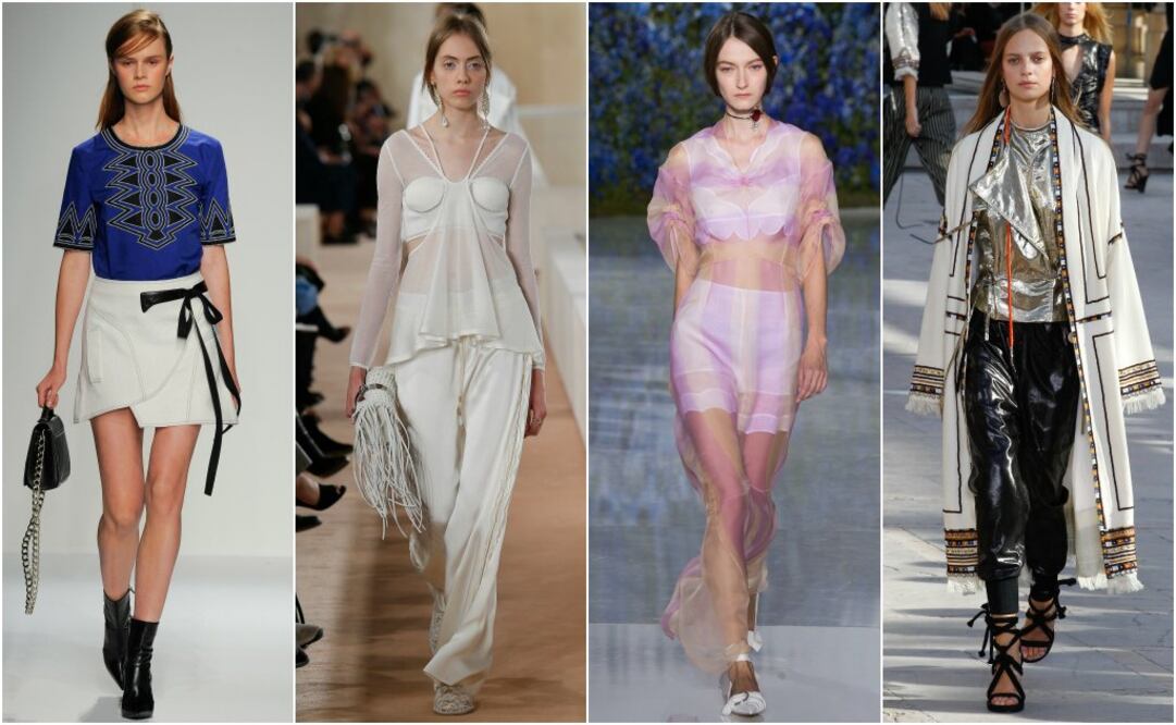 De izquierda a derecha: Propuestas de Andrew Gn, Balenciaga, Christian Dior, e Isabel Marant