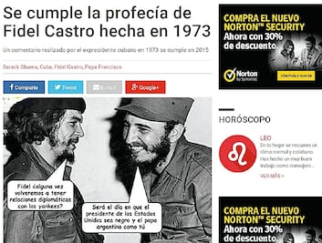 Fidel Castro, las proféticas palabras falsas