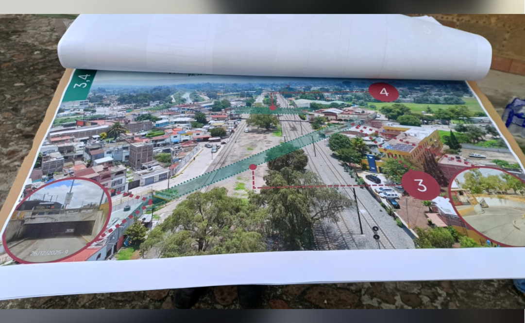 Prevén construcción de 7 puentes vehiculares y peatonales en tramo del Tren México–Querétaro en Teoloyucan, Edomex.
Foto: Gisela González