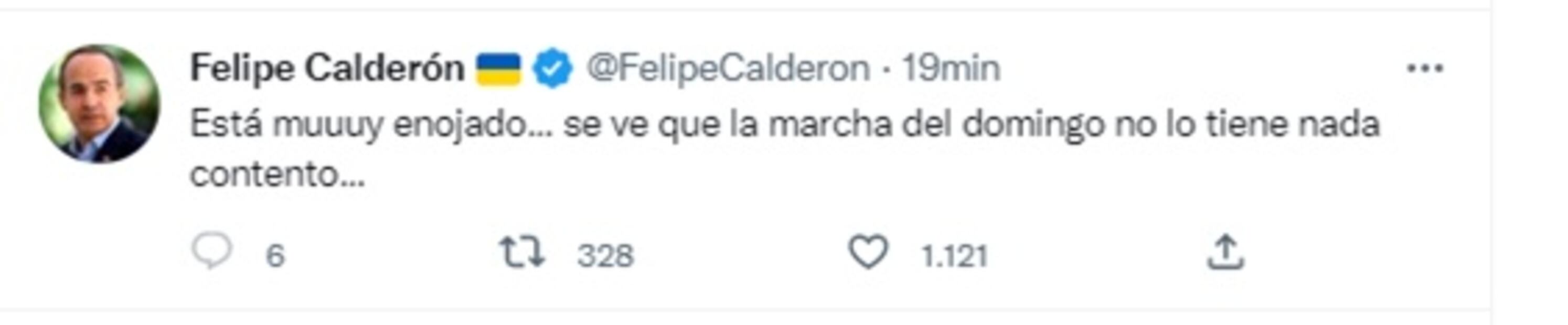 “Está muy enojado… la marcha del domingo no lo tiene muy contento”: Calderón