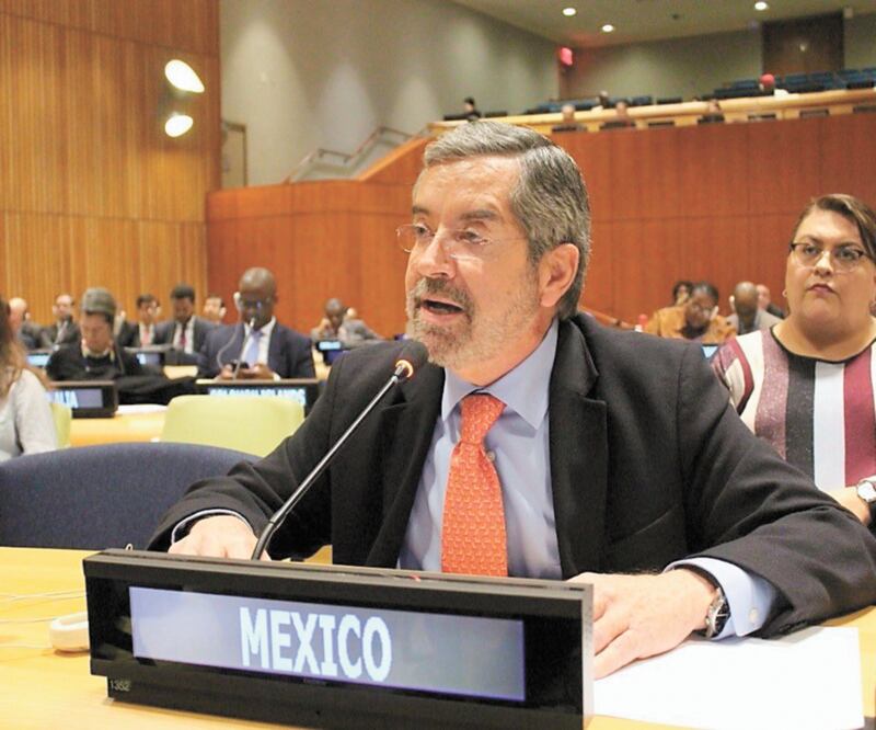 El embajador de México ante la ONU, Juan Ramón de la Fuente, expuso que este órgano debe orientar sus reformas a robustecerse. Foto: TOMADA DE TWITTER