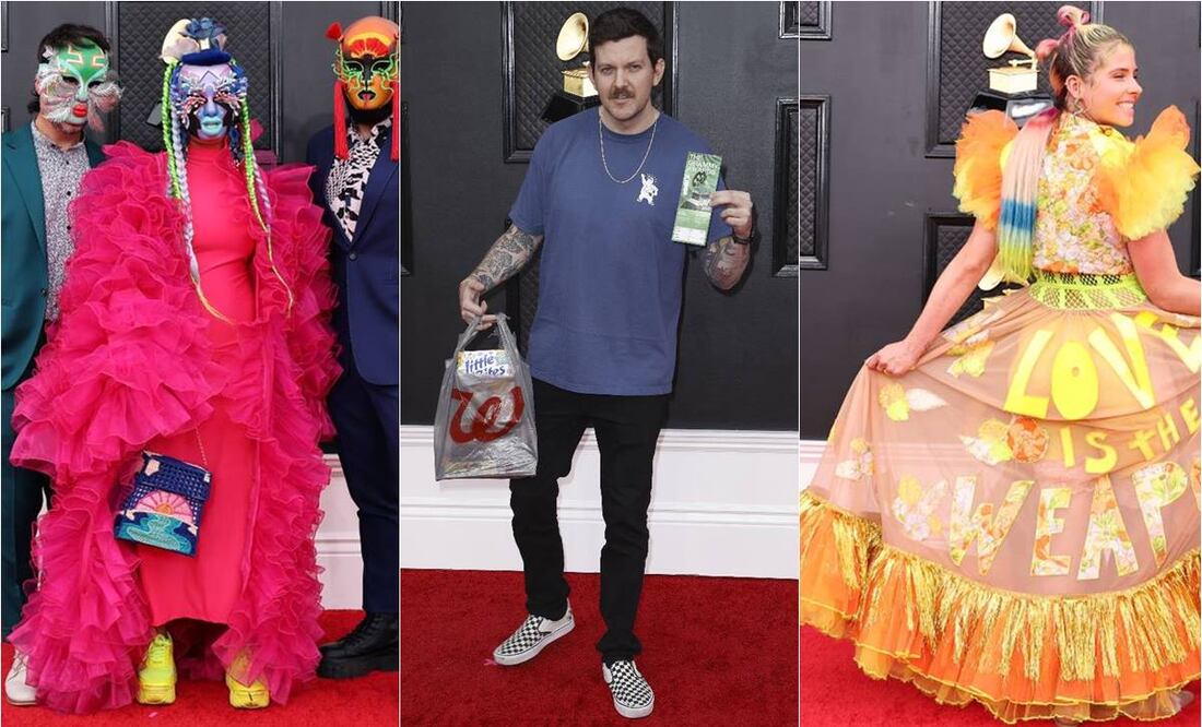 Victoria Evigan arribó a la gala con un mensaje de amor. Foto: AFP