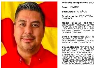 Reactivan búsqueda del excandidato del PT en Frontera Comalapa, Chiapas tras 253 días desaparecido