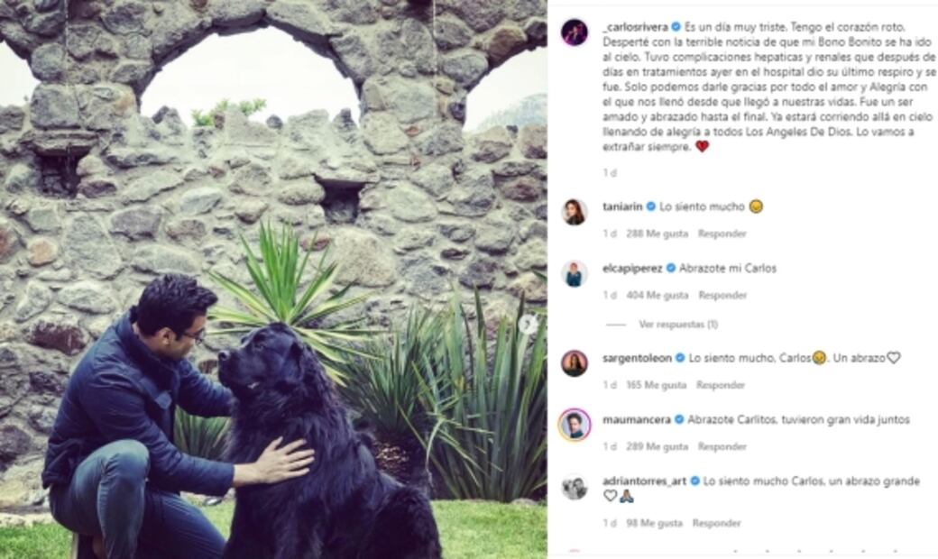 Carlos Rivera está de luto y compartió su tristeza con sus seguidores