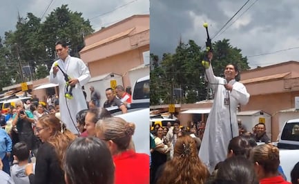Sacerdote se vuelve viral al lanzar agua bendita con una hidrolavadora; video desata debate en redes