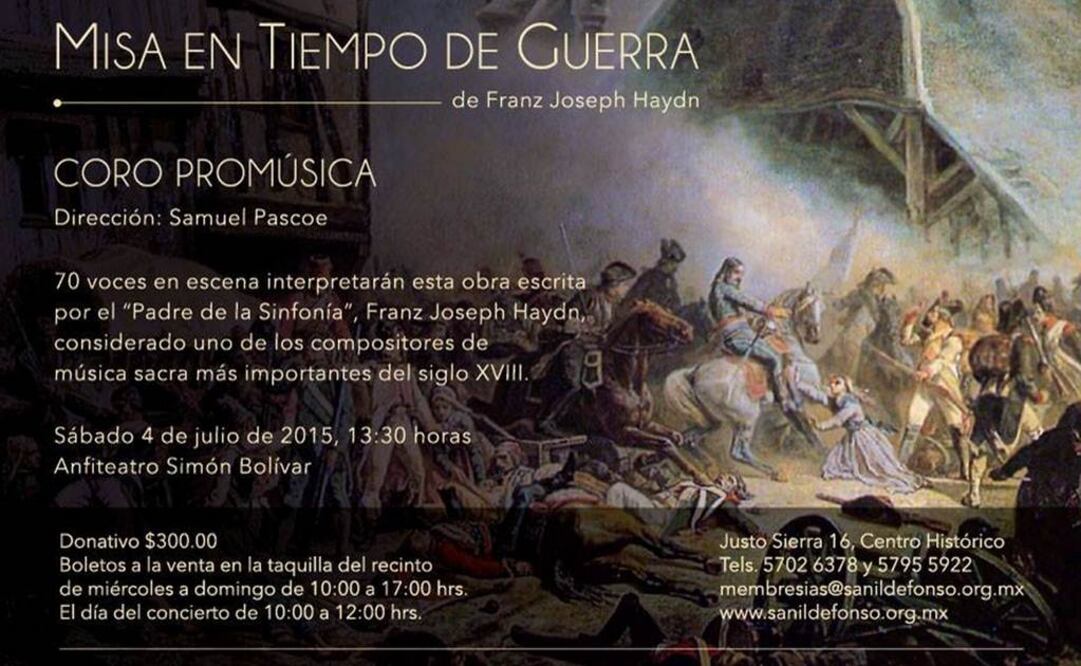 La obra también es conocida con el sobrenombre de "Paukenmesse" (Misa del Timbal). FOTO: Facebook/Antiguo Colegio de San Ildefonso.