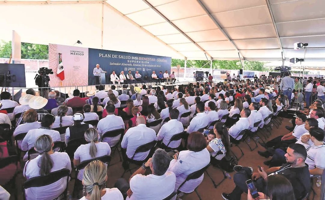 El presidente Andrés Manuel López Obrador supervisó los avances de la implementación del Plan de Salud IMSS-Bienestar en Sinaloa. Foto: Presidencia