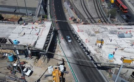 Desmontan 9 trabes del tramo elevado de la Línea 9 del Metro en Pantitlán
