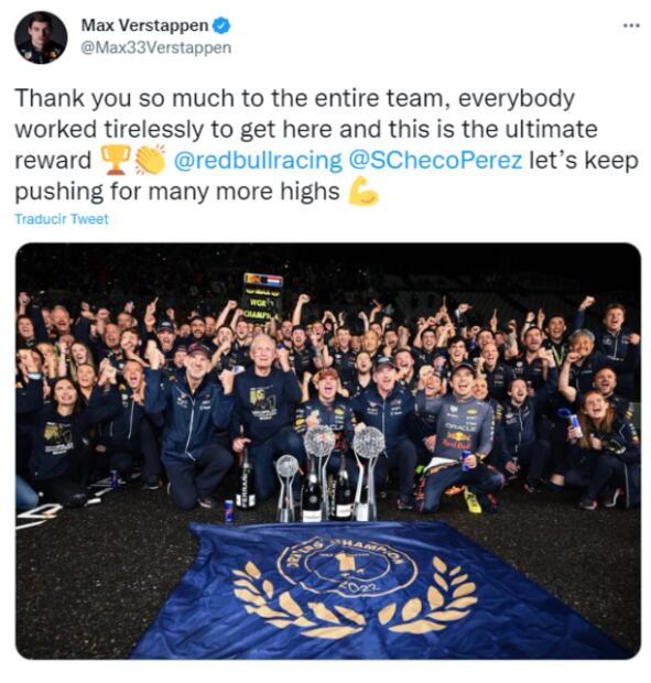 El mensaje de Max Verstappen a Checo Pérez tras el bicampeonato del neerlandés