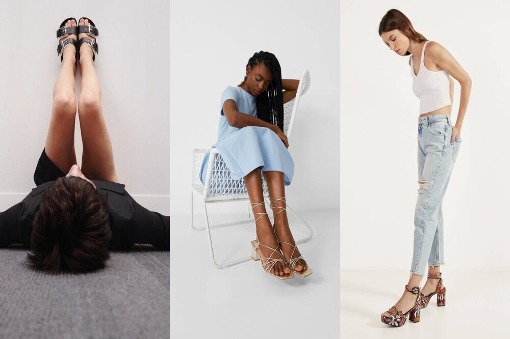 Estas sandalias han sido los modelos más exitosos de este verano y sin duda tienes que llevarlos / Foto: Cortesía: Stradivarius, Zara, Bershka