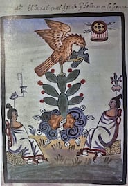 Tras el origen del símbolo del águila con la serpiente sobre un nopal