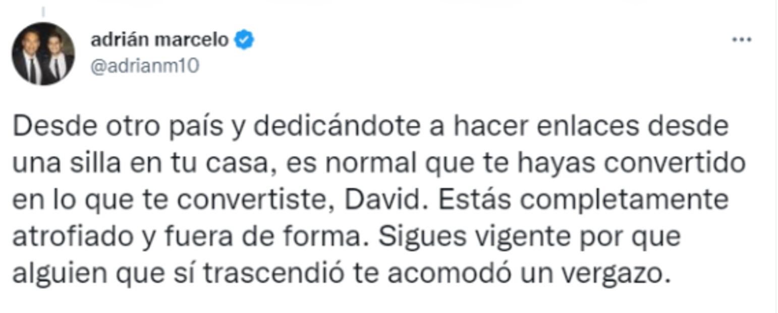 Adrián Marcelo explota contra David Faitelson: "Sigues vigente por alguien que te acomodó un ver..."