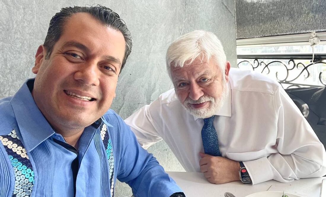 Diputado de Morena, Sergio Gutiérrez Luna en reunión con el ufólogo Jaime Maussan. Foto: Twitter @Sergeluna_S