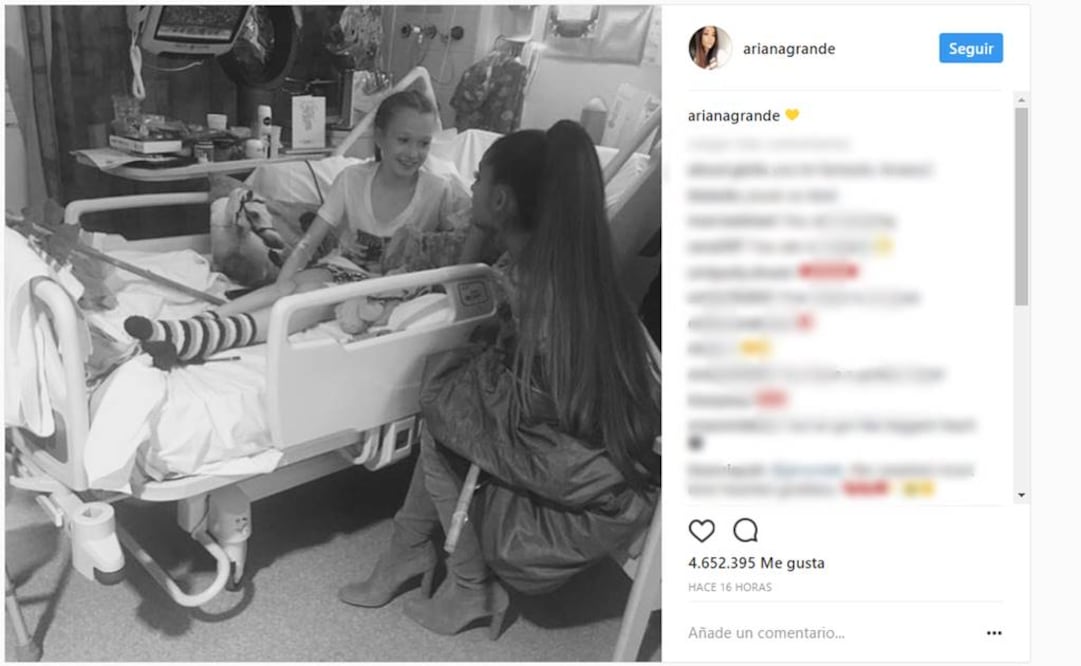 Mientras veía tv en el Hospital, Jaden recibió la visita de Ariana Grande. (FOTO: Instagram/arianagrande).