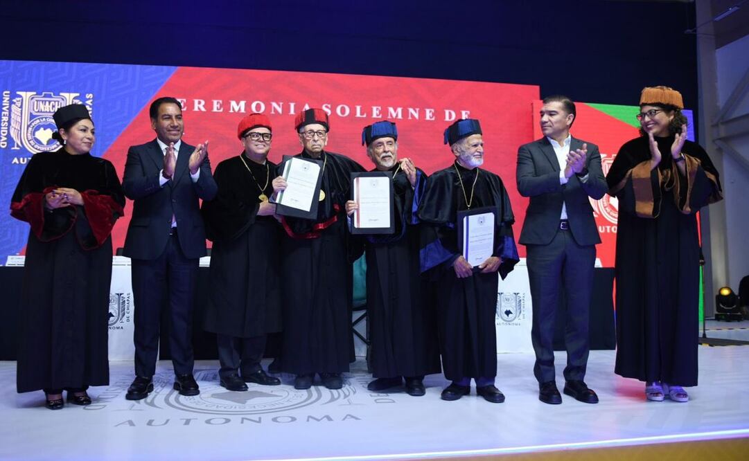 Universidad Autónoma de Chiapas otorga Honoris Causa a tres académicos e investigadores (25/09/2025). Foto: Especial
