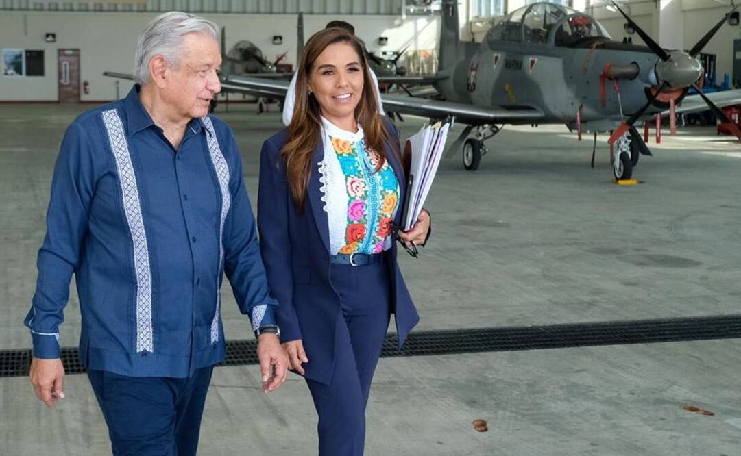 El presidente Andrés Manuel López Obrador y Mara Lezama. Foto: Especial.