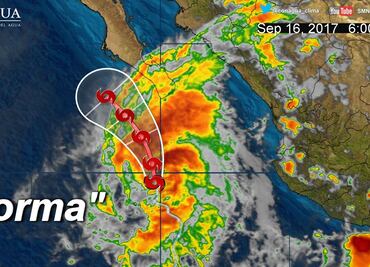 "Norma" se degrada a tormenta tropical
