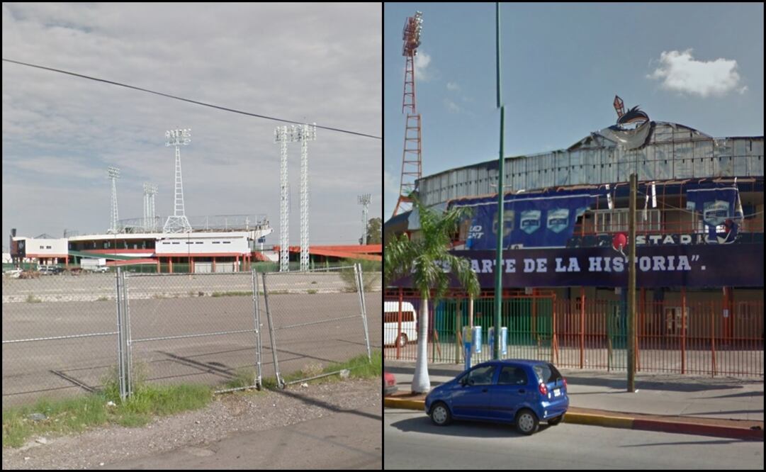 Estadios "Héctor Espino”, en Hermosillo y “Tomás Oroz Gaytán", en Ciudad Obregón. Capturas de Google Street View
