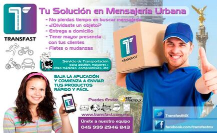 Esta app permite enviar paquetes por toda la ciudad