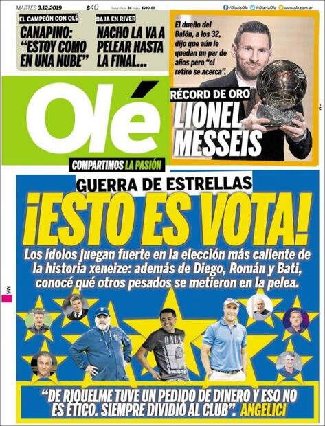 Prensa internacional enaltece el sexto Balón de Oro de Messi