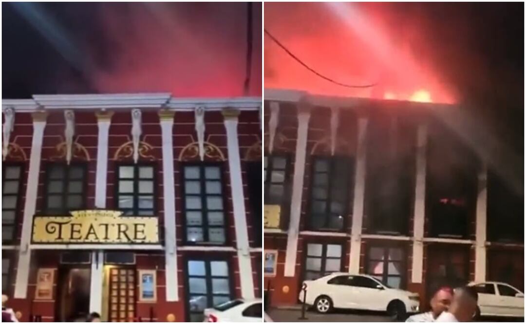 Un video difundido por lo bomberos en Murcia muestra a los bomberos tratando de extinguir las llamas en el club. Foto: Tomada del video