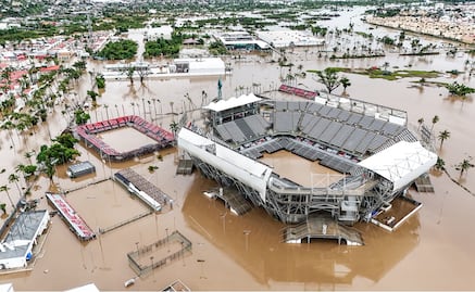 La Arena GNP, sede del Abierto Mexicano de Tenis, luce afectada por el huracán John