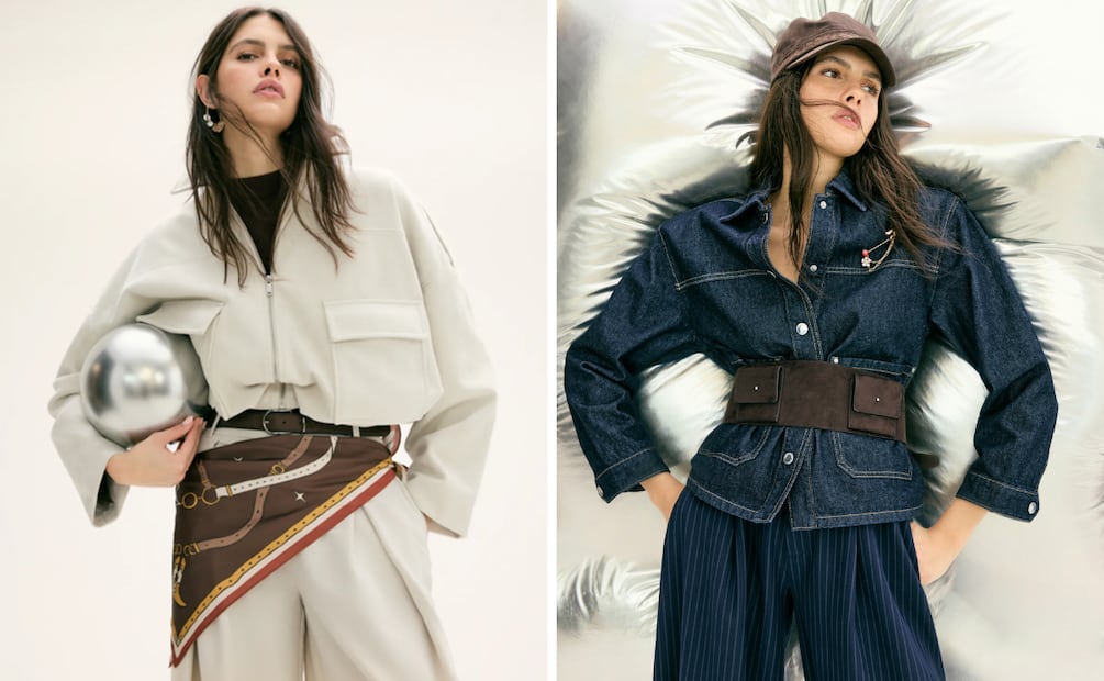 Maxi cinturones y pañuelos anudados transforman la estructura del look. Foto: Stradivarius