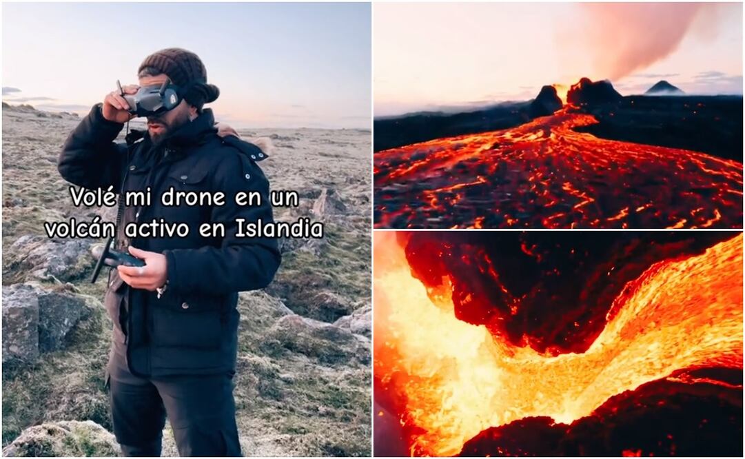 Volcán en erupción en Islandia. Fotos: Captura de video de TikTok @jcarvaja17