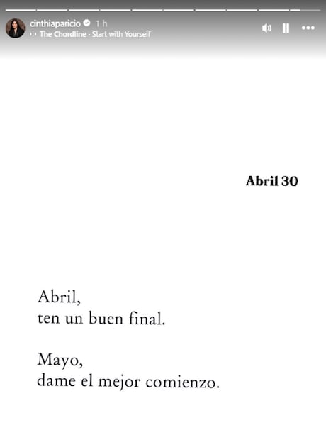Cinthia Aparicio comparte este mensaje en Instagram tras darse a conocer que ella y su esposo, el actor Alexis Ayala están separados.