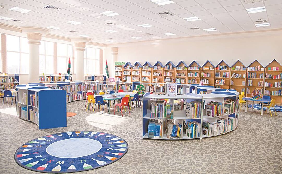 El área para niños de la Biblioteca Pública de Sharjah cuenta con máquinas de préstamo que los menores pueden usar sin la ayuda de los adultos. Fotos: cortesía Biblioteca Pública de Sharjah