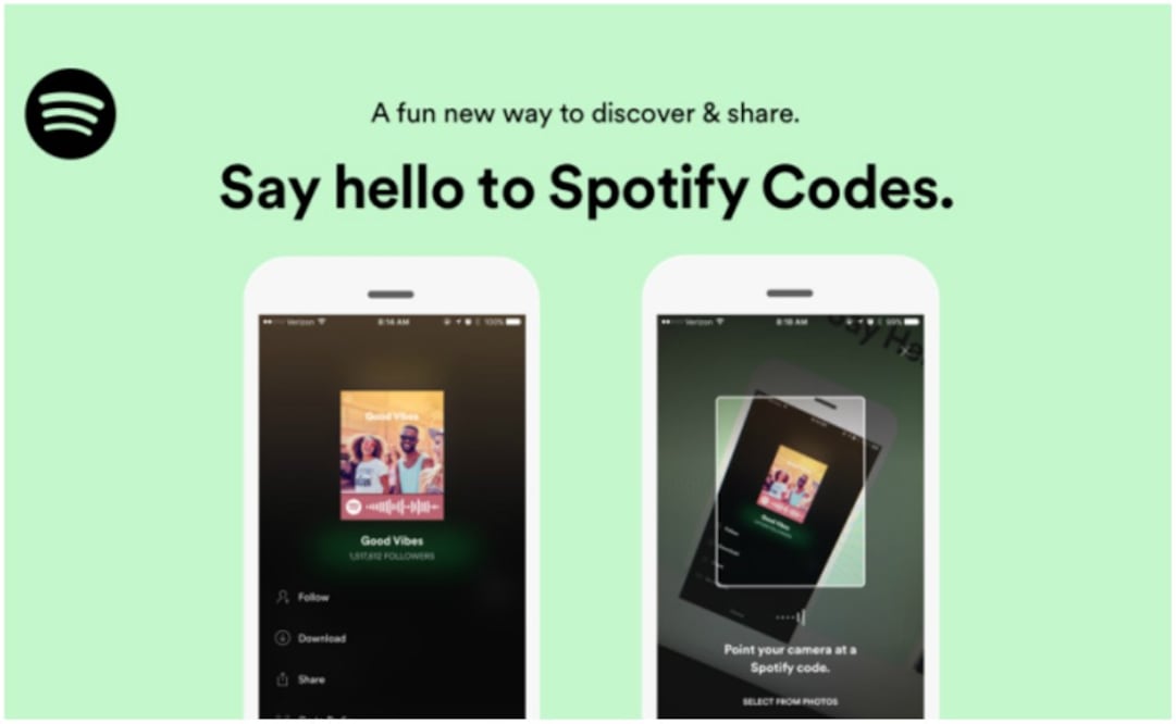 La nueva función de Spotify crea un código de barras único y una imagen de portada de álbum para cada canción, artista y lista de reproducción