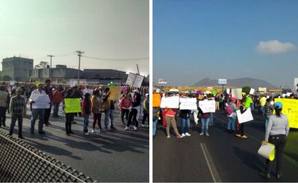 Empleados de Chalco bloquean la México-Puebla