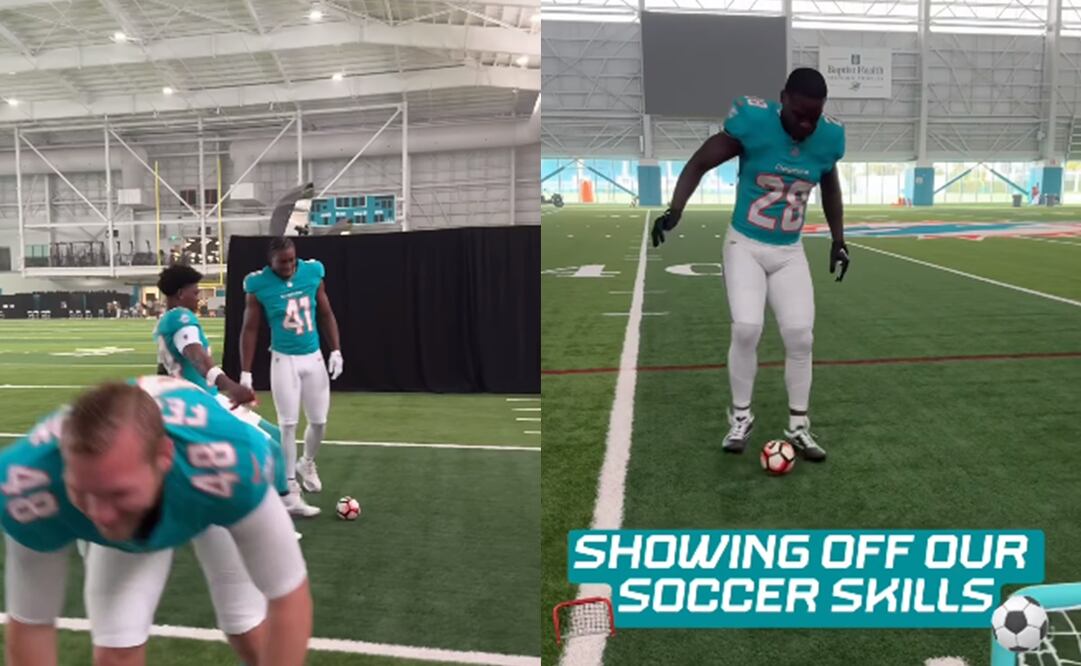 Miami Dolphins se unen a la "fiebre" de la Copa América y practican futbol - Foto: Especial