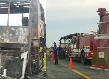 Se incendia autobús de pasajeros en carretera Matamoros-Monterrey