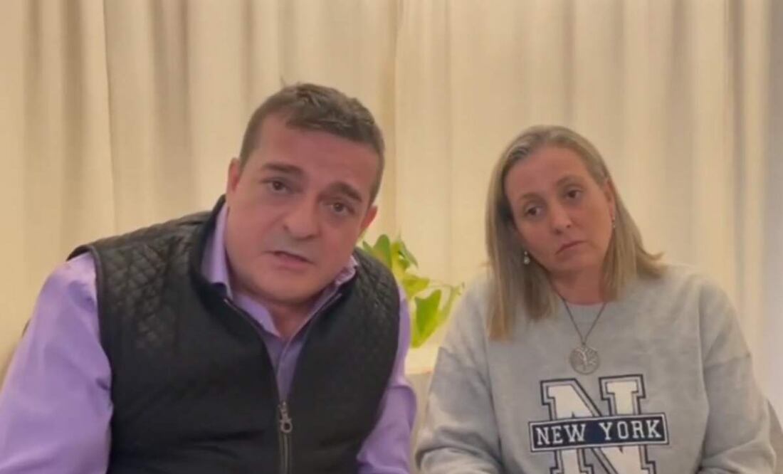 Pedro Espin y su esposa Vanesa, originarios de Zaragoza, España, acusan de violación al youtuber "El coyote consentido", hallado muerto en prisión de Chiapas (15/04/2025). Foto: Especial