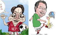 Entre balones y aulas vacías; cartones se mofan de la SEP y Mario Delgado por el Mundial 2026