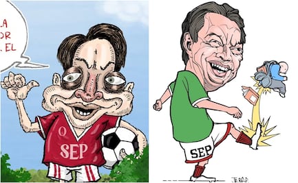 Entre balones y aulas vacías; cartones se mofan de la SEP y Mario Delgado por el Mundial 2026