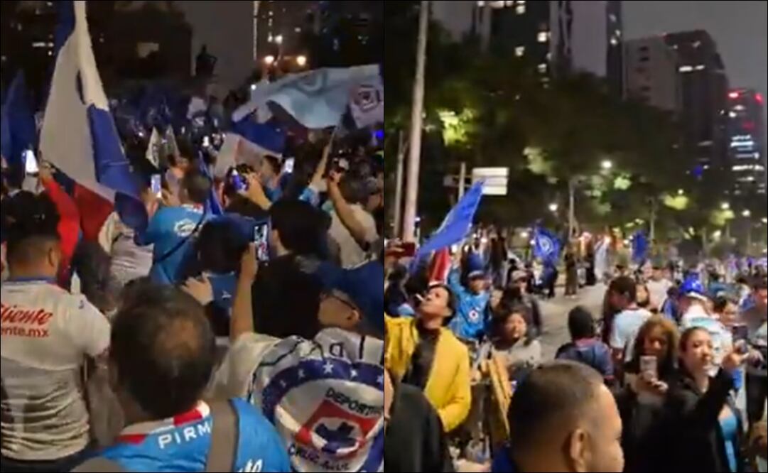 Cruz Azul festeja en el Ángel de la Independencia / Foto: Especiales