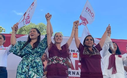 Sheinbaum encabeza mitin de campaña de Mara Lezama, candidata de Morena a gubernatura de Quintana Roo